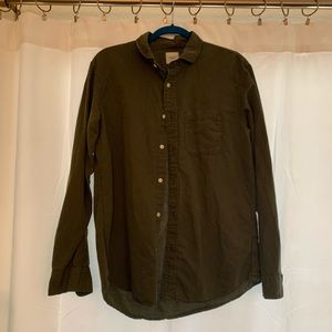 Lands End Olive Green Button Down